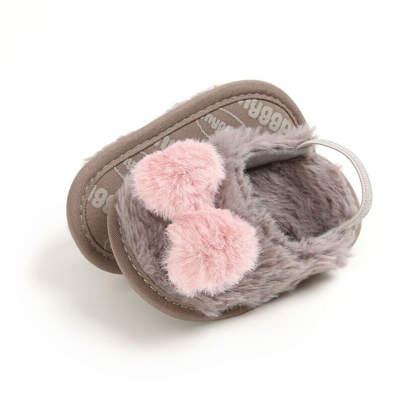 niemowlę dziewczynka kołyska buty nowo narodzony Dziecko dziewczyny chłopcy Słodki ciepły Faux łuk miękki-Soled kapcie Prewalker 0-18M