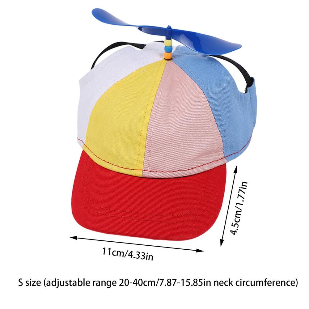 Cappello a elica per cani cappelli per sport tutto'aria aperta per animali domestici con fori per le orecchie cappello per cani cappello a cilindro per elicottero arcobaleno per piccoli cuccioli di gatti forniture per animali domestici