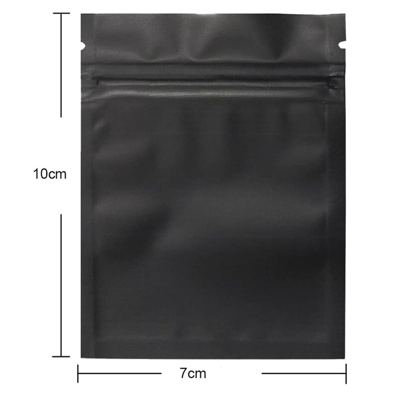 100 Pack Geur Proof Zakken-3X4 Inch Hersluitbare Mylar Zakken Folie Bag Platte Rits Sluiting Zak matte Black