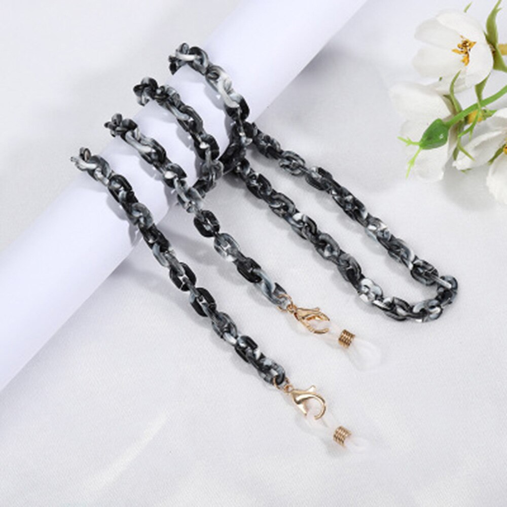 Cadena colgante para mascarilla, cadena para gafas, soporte de correa de resina acrílica, cordón antipérdida para máscara facial