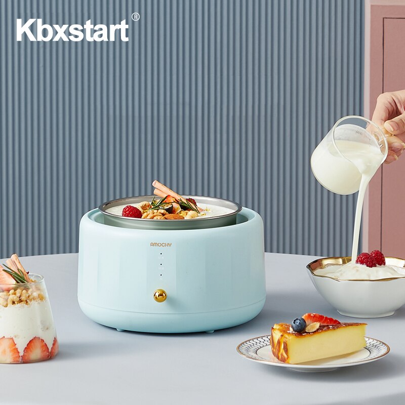 1.0L Yogurt Machine Maker Household Fully Automatic Stainless Steel Small Yogurt Machine Kitchen Tools Stainless Steel Inner