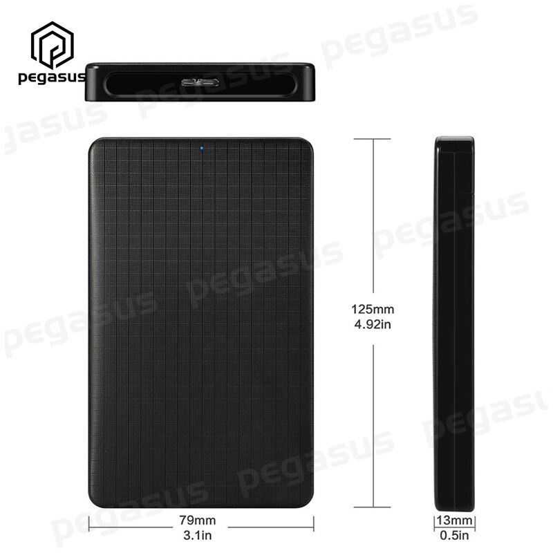 Grid Pattern Business Style USB 3.0 Mobile Hard Disk Box 2.5 Inch SATA Notebook Hard Disk Box With Data Cable: Default Title