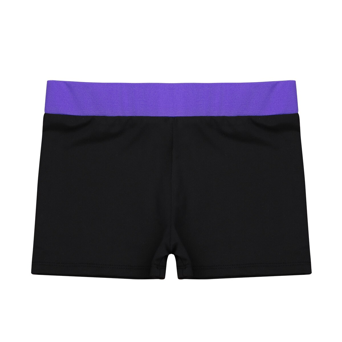 Kids Girls Sport Shorts Elastic Waistband Children Active Wear Kids Dancing Performance Gymnastic Workout Bottoms Dance Short: 6 / Purple Black