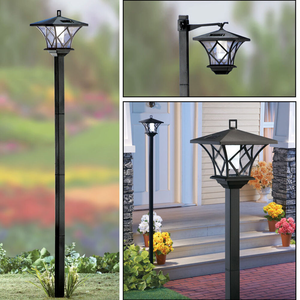 Decoratieve staande lamp op zonne-energie, 1.5m lantaarnpalen op zonne-energie, staande lamp op zonne-energie voor de achtertuin, veranda, voor voor- en achterdeur.
