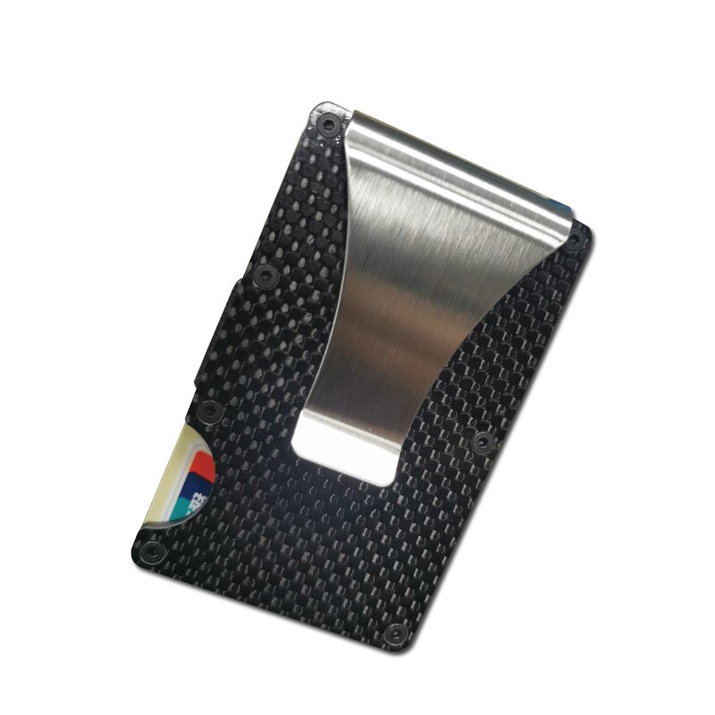 Carbon fiber wallet, metal wallet, wallet, bank card holder, carbon fiber RFID card holder: plain glossy