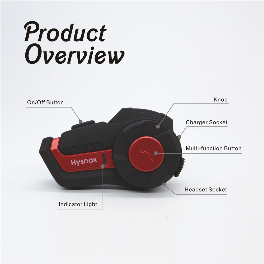 1PC Motorcycle Bluetooth V5.0 Intercom FM Transmitter Waterproof Noise Reduction Helmet Headsets 1000m