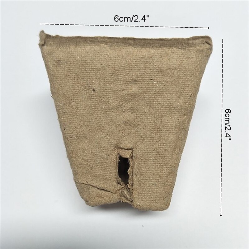 50pcs Square plant grow pot Paper 6/8cm Nursery Cup Starters garden flower pots Herb vegs Kit Biodegradable Home gardening tools: 2.4 inch 10pcs