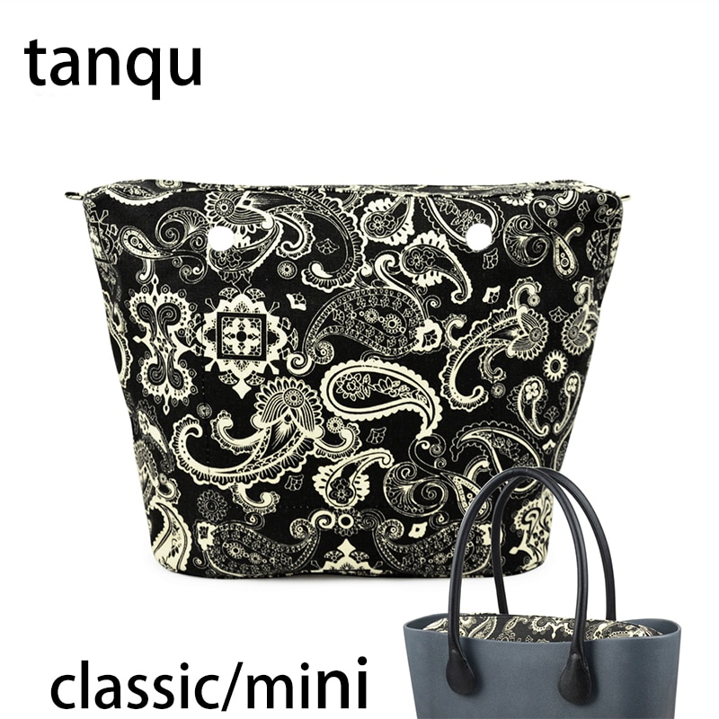 Classic Mini Zipper Pocket for Big Mini Obag Waterproof Floral Canvas Inner Pocket Inner Lining Insert for O bag