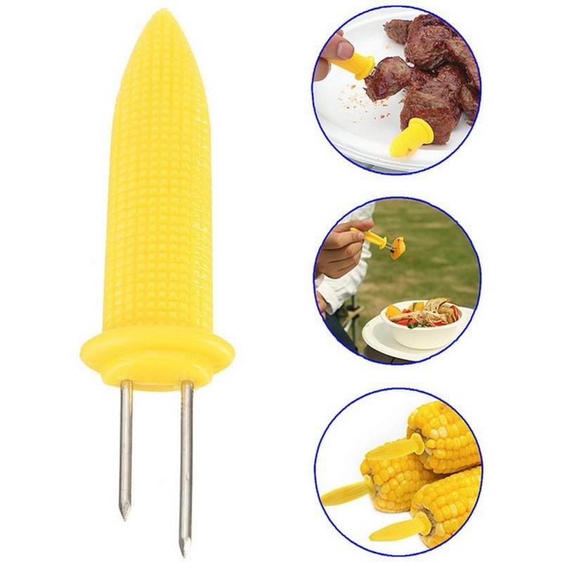 4 Uds. Soportes seguros de mazorca de maíz pinchos aguja puntas para barbacoa jardín herramientas de mano tenedor: Default Title