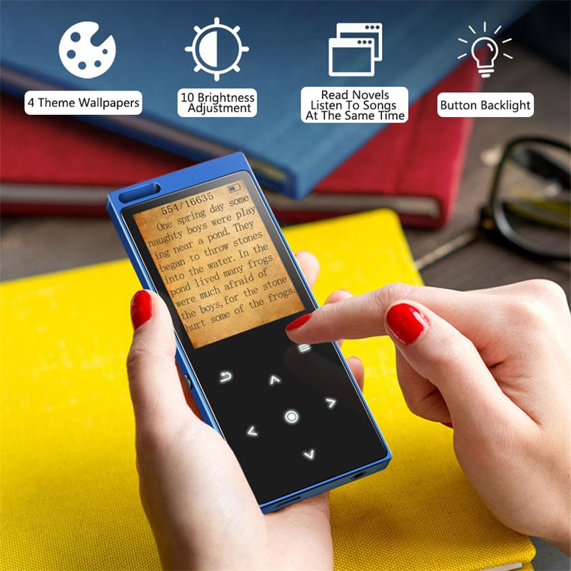 MP3 Player 16G 1.8" with Speaker Touch Screen Supports Video,FM Radio Lossless Music Player Supports 128GB Memory Card