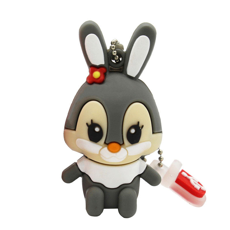 TEXT ME 64GB usb flash drive usb 2.0 4GB 8GB 16GB 32GB pendrive cute gray pink model rabbit: 4GB / Gray