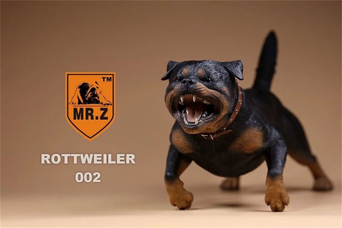 Mr.Z Studio 1:6 Rottweiler Figure Cute Police Pet Dog Animal Model Collector Decor Kid Resin Office Desktop Accessories