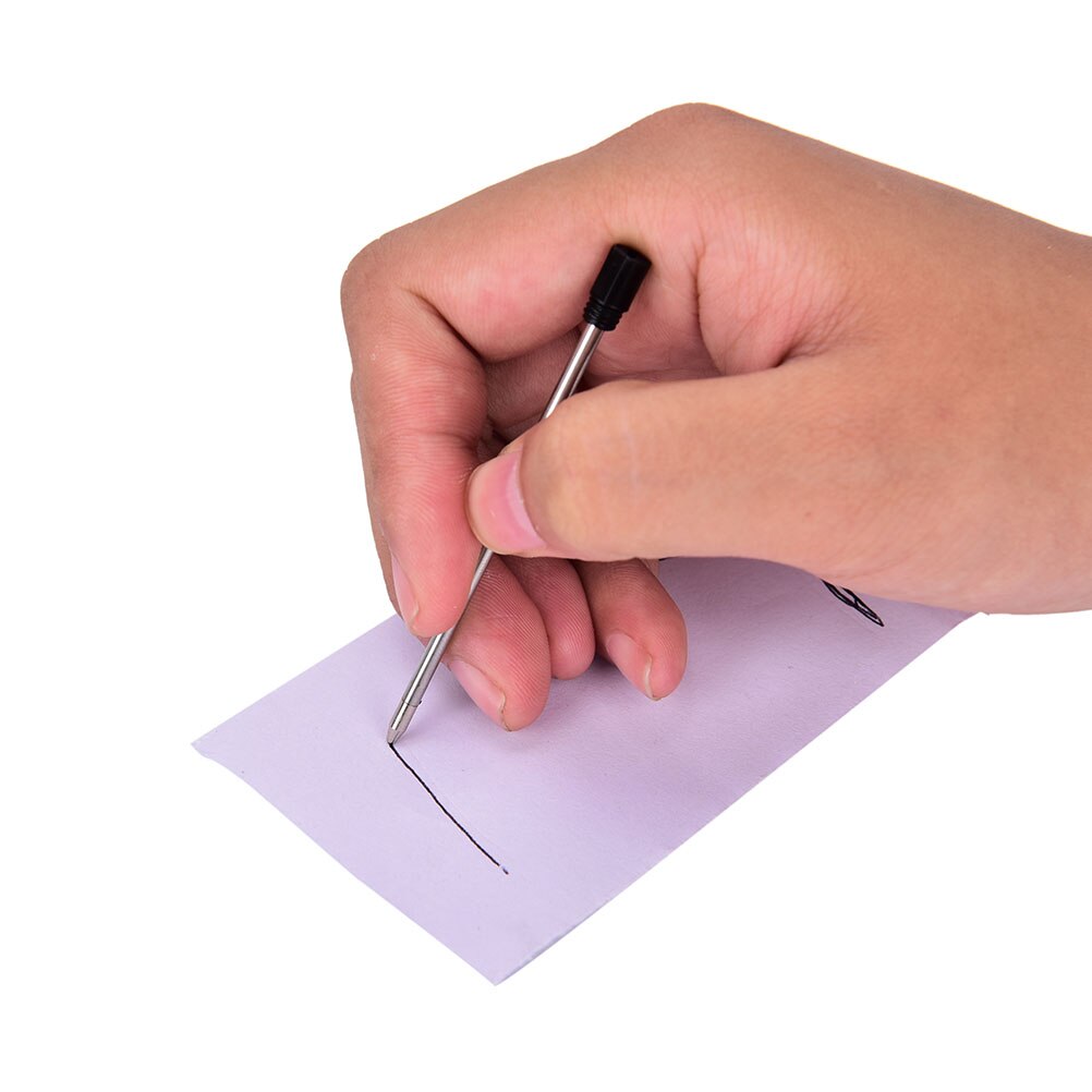 10pcs Refill 1.0mm Full Metal Core 7cm Metal Crystal Pen Refill Black Blue Ballpoint Ball Point Pen for Writing: Black