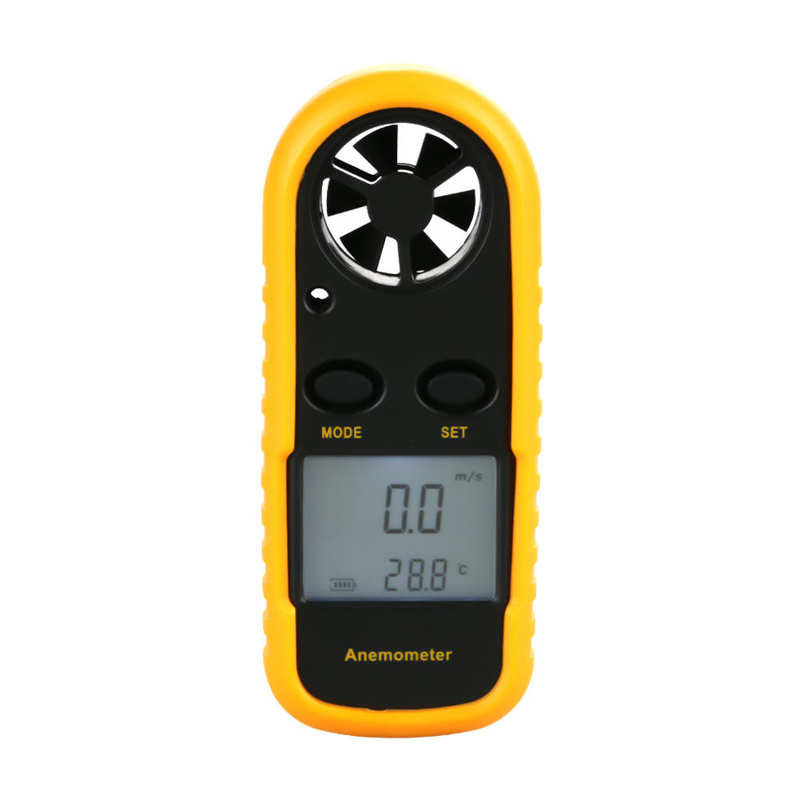 Wind Speed Meter Portable Digital Anemometer Wind Speed Gauge Air Flow Speed Temperature Meter Thermometer Anemometro