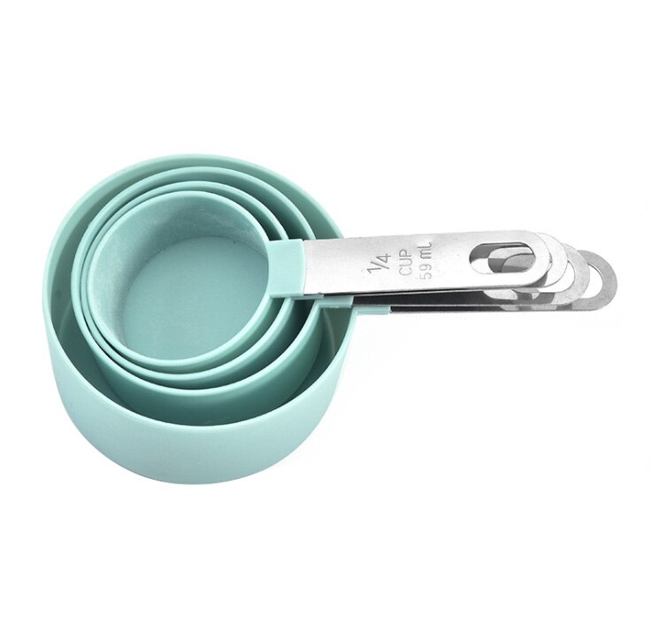 4pcs/Set Graduated Measuring Spoon Cup Stainless Steel PP Baking Measurement Tool Measuring Spoon: 01