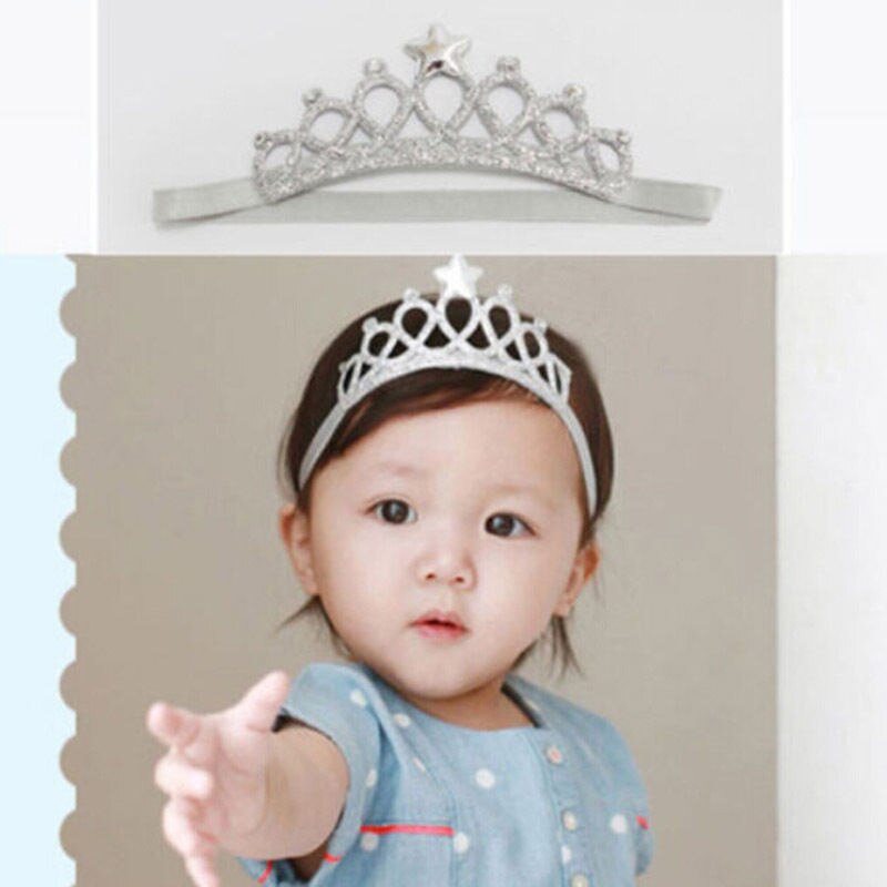 Pasgeboren baby jongen meisje kroon ster hoofdband verjaardag haarband accessoires