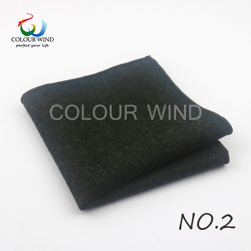 Classic Style Men's Handkerchief Scarves Vintage Wool Hankies Men's Pocket Square Striped Solid Cotton 24*24CM: 2