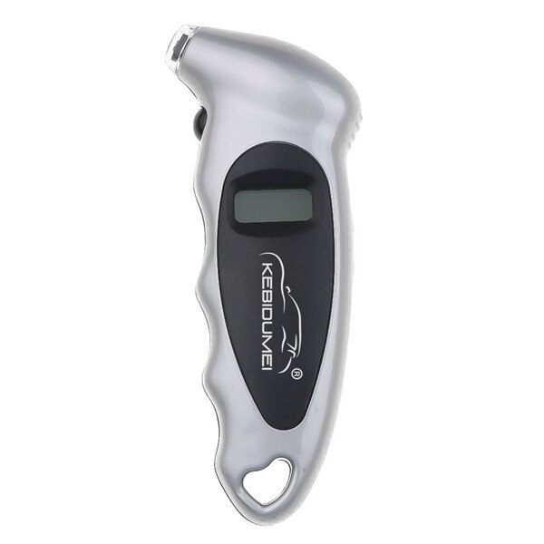 Digital dæktrykmåler meter cykel cykeldæk diagnostisk værktøj 0-150 psi baggrundslys lcd lufttryk: Sølv
