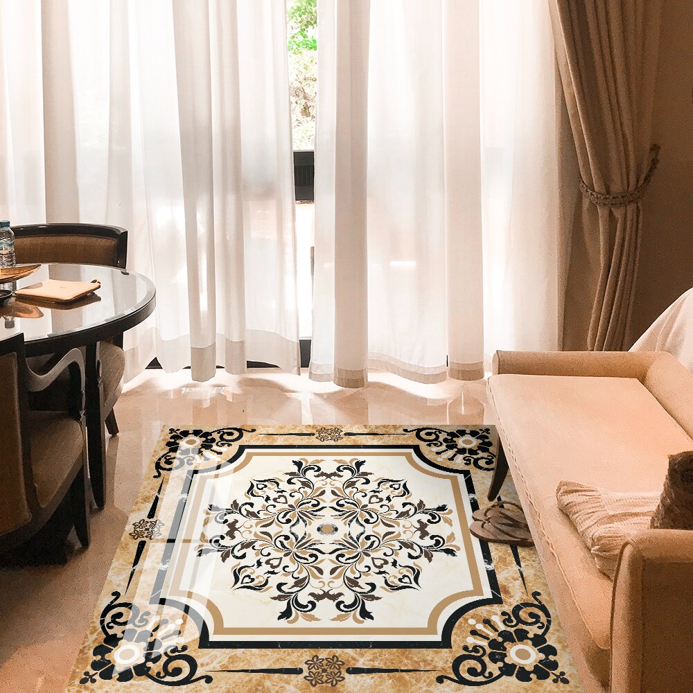 European-style parquet floor stickers porch tile stickers waterproof non-slip PVC floor extra large stickers marble stickers