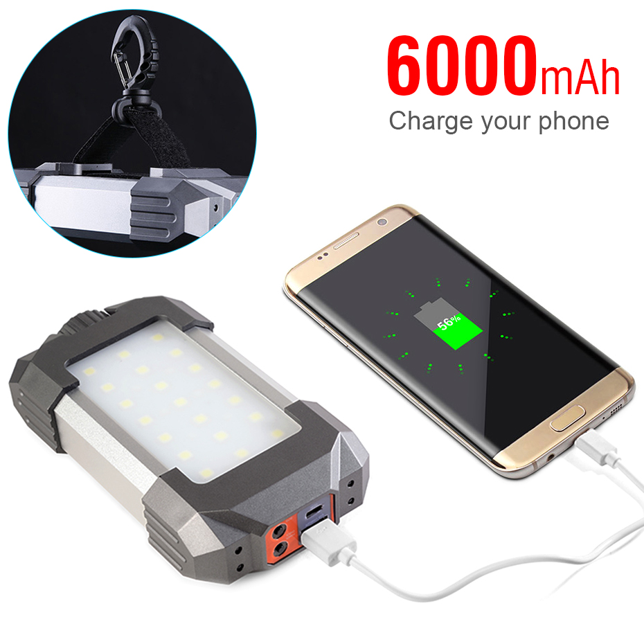 6000Mah Draagbare Lantaarn Oplaadbare Camping Tent Licht Dimbare Nood Outdoor Licht Power Bank Waterdicht Hang Zaklamp