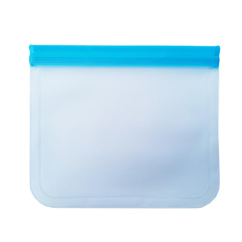 Reusable Food Storage Bag Kitchen Silicone PEVA Fresh Bag Ziplock Pouch Refrigerator Fresh Bags Zero Waste Fruit Organizer: Red