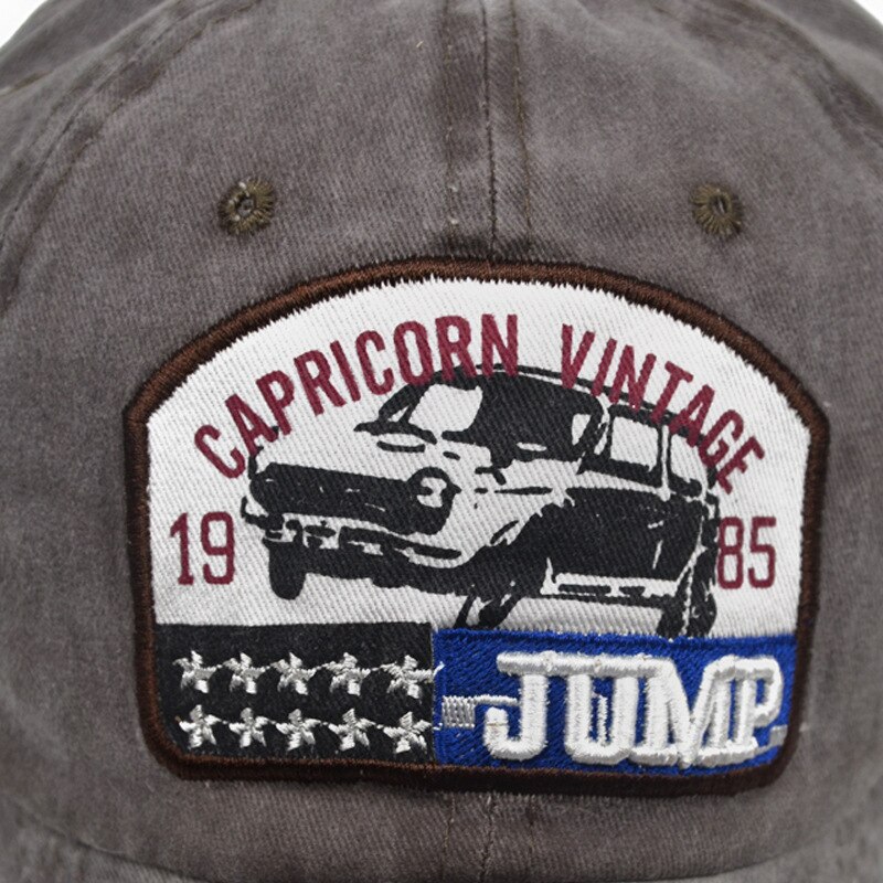 Broderede bogstaver hoppe 1985 denim gamle vasket baseball cap, damer vilde knogler far cap, mænds hip hop skully cap