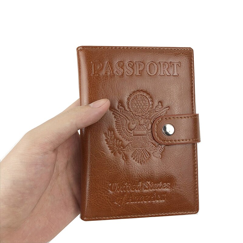 Funda para pasaporte de cuero sintético para hombre y mujer, organizador de tarjetas de identificación, sólido, para documentos de viaje, de 612 a 60: R