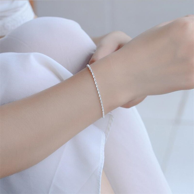 Trendy Wave Enkelbanden Voor Vrouwen Sieraden Mode 925 Sterling Zilveren Armband Meisjes Lady Accessoires Enkelbandje Vrouwelijke