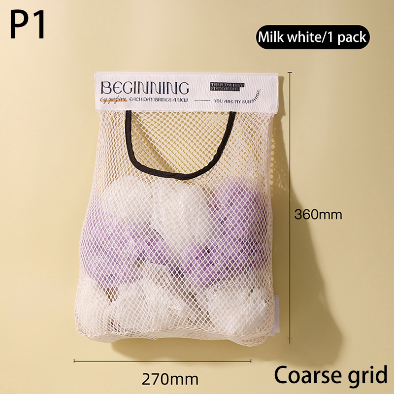 1pc hängende Aufbewahrung gitter beutel Küche Mülls ack Aufbewahrung werkzeuge Wand montage große Kapazität Aufbewahrung tasche Verpackung Plastiktüte: Licht Grau