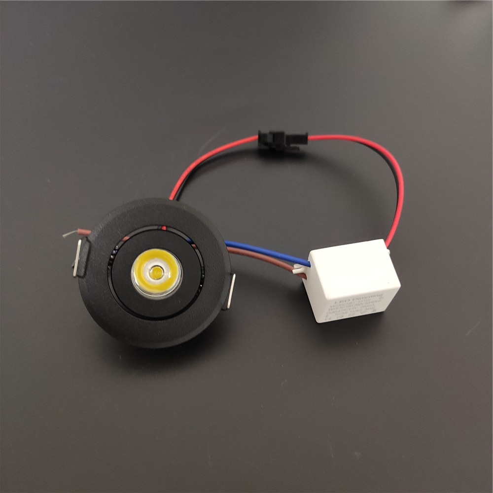 Led mini nedljus 3w 1w dimbara spotlights infällda lampor  ac85-265v taklampor aluminium 52mm