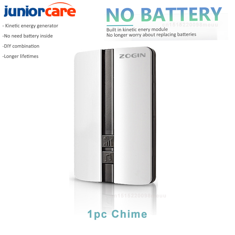 Smart Door Bell Sets Wireless Doorbell Waterproof Self-powered Button Home Outdoor House Chimes Receiver Free Battery Doorbell: 1 Chime / EU plug 