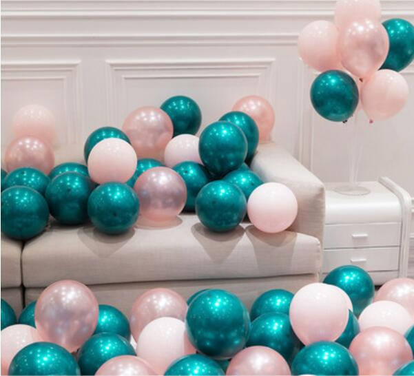 30 Pcs 15 Sets 10inch Double Layer Parel Teal Green Latex Ballon Turquoise Helium Premium Ballonnen Verjaardag Bruiloft decor