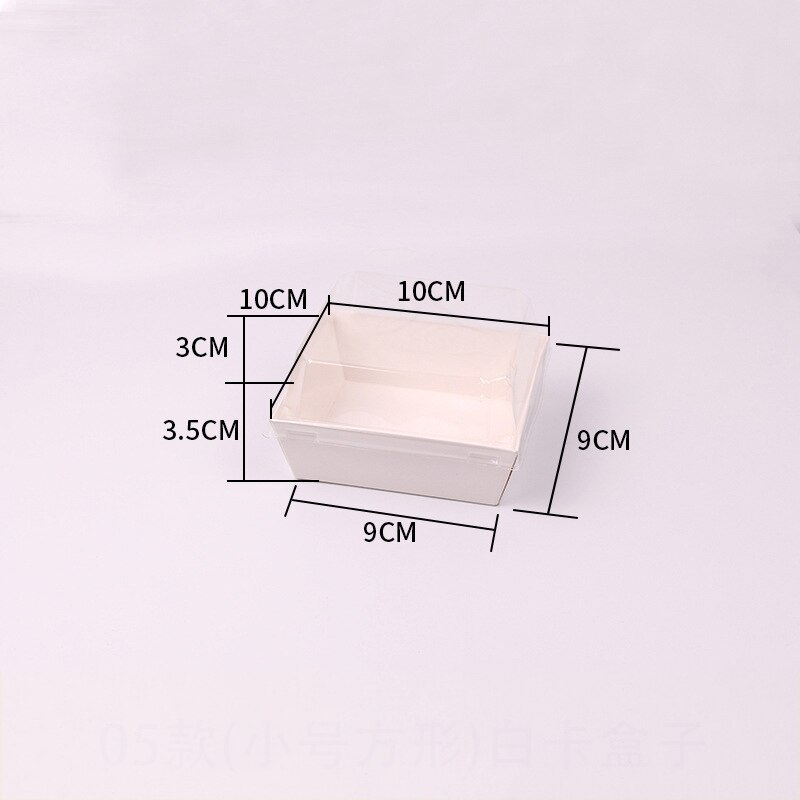 10pcs Rectangular/Square Kraft Paper Box Sandwich Wrapping Boxes With Plastic Clear Lids Cake Bread Snack Bakery Food Packing: 9