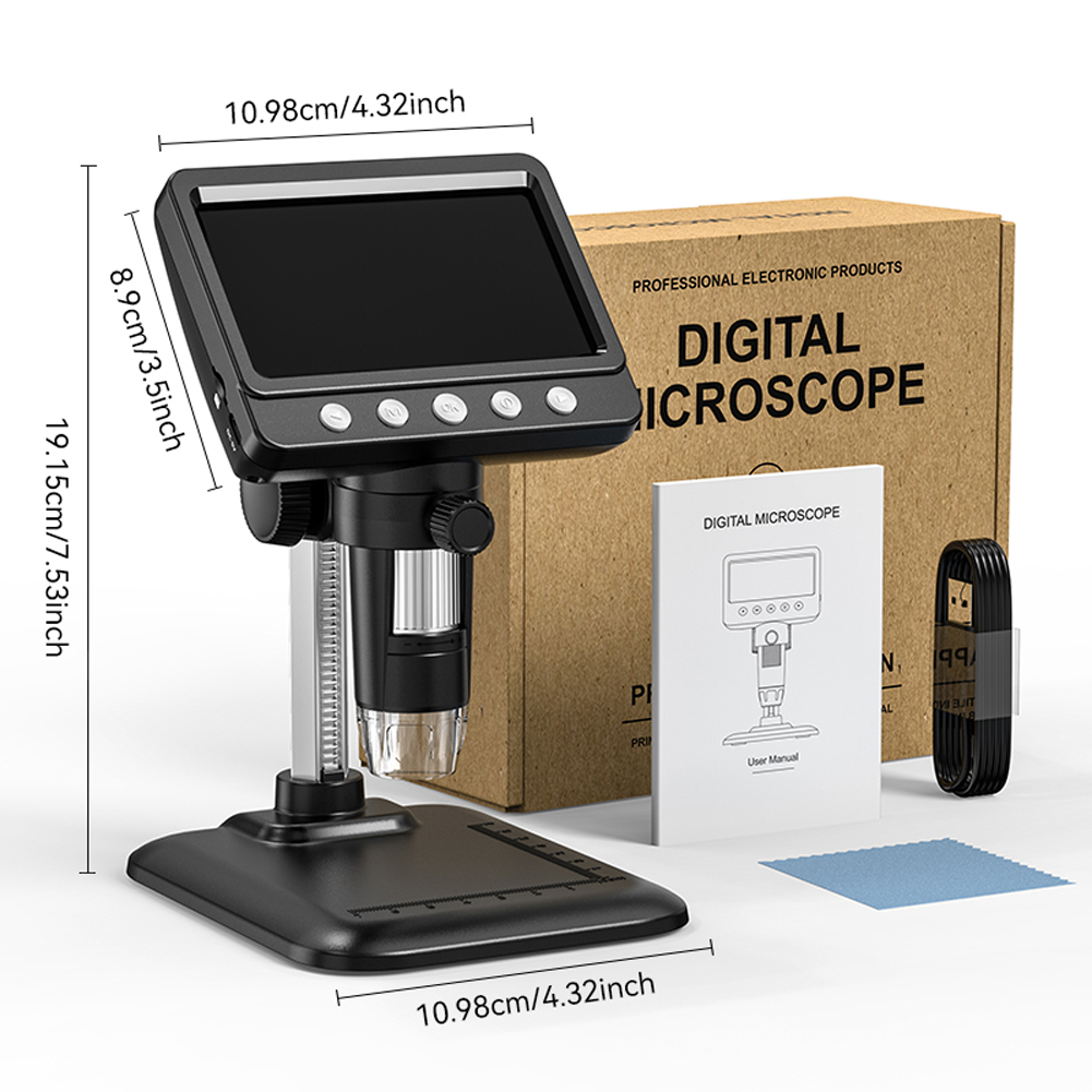 Microscopio Digital de 4,3 pulgadas, lupa Digital portátil de mano 1080P 1000X, recargable por USB para soldadura de reparación de placas de circuito