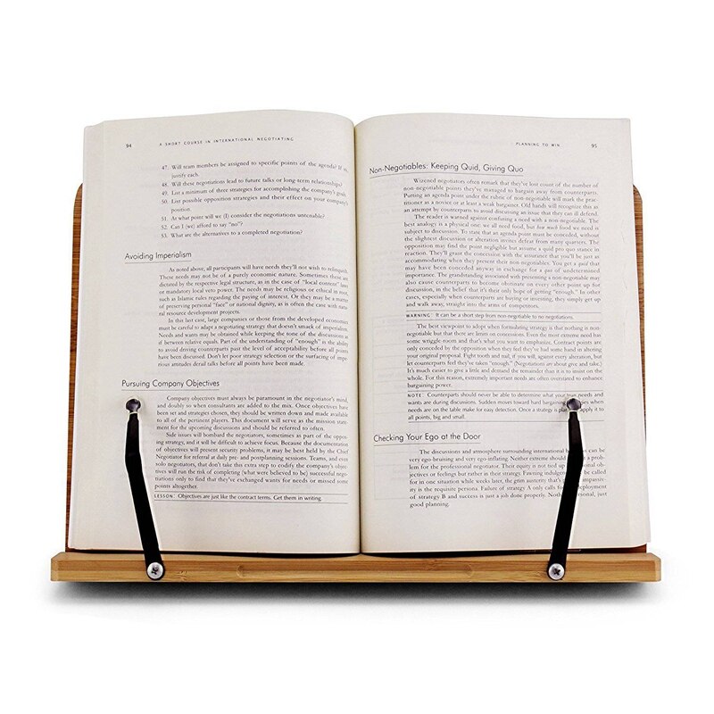 Udskåret bambus bogstøtte justerbar til bogmagasin læsning bogstøtter køkken kogebog holder holder tablet stativ