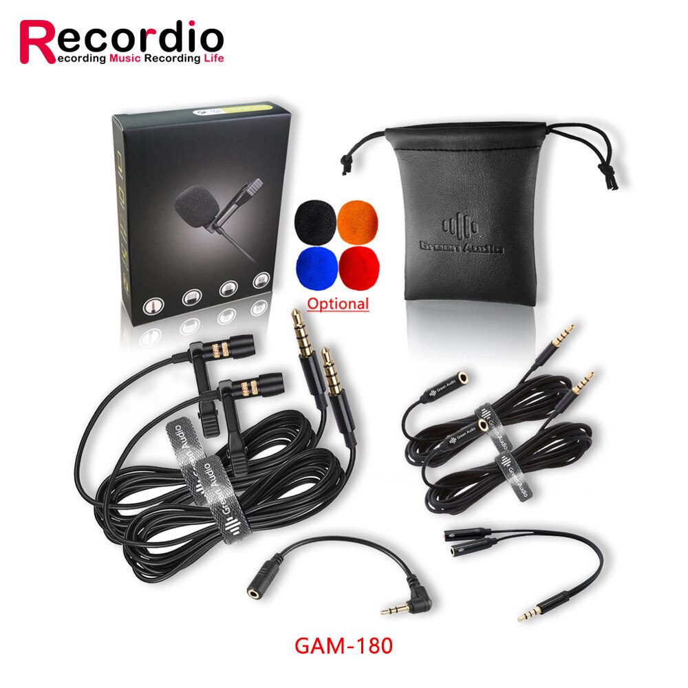 Mini microfono Set condensatore Clip-on risvolto Lavalier Mic cablato per telefono portatile per telefono Mini Stereo HiFi qualità del suono: GAM-180