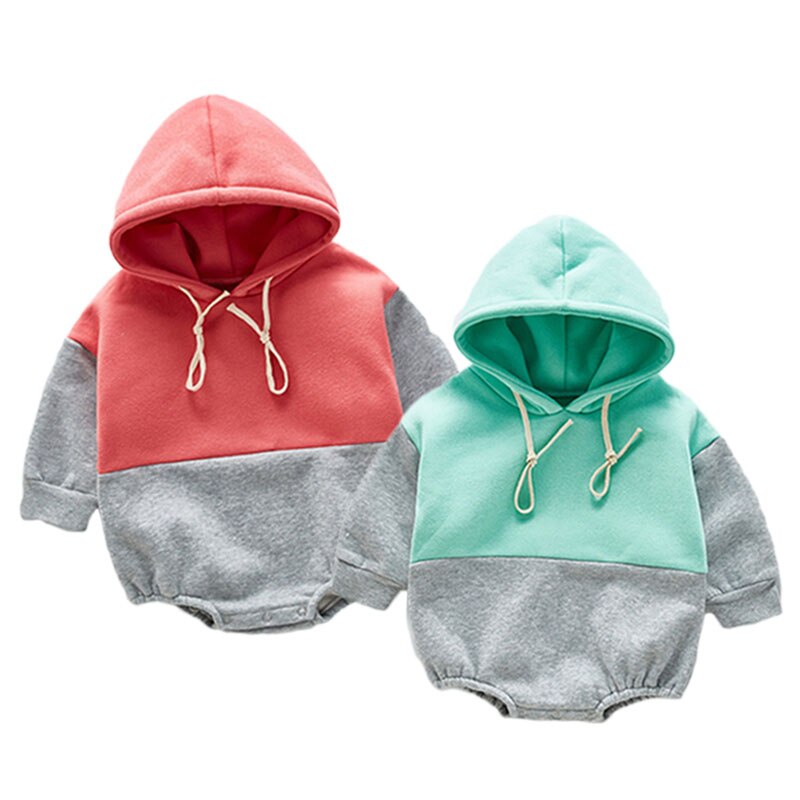 Katoenen Baby Bodysuit Meisjes Capuchon Lange Mouwen Bodysuit Baby Boy Jumpsuit Baby Kleding Baby Onesie