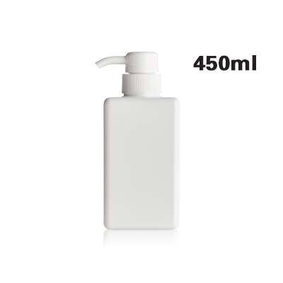 Trykk stil bærbar såpedispenser kjæledyr materiale bad flytende såpe flaske reise kosmetisk lotion beholdere flaske: Hvit 450ml