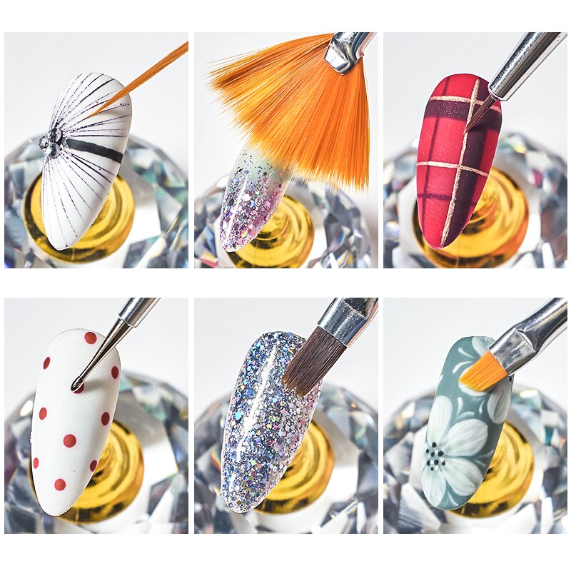 Juego de pinceles para manicura, set de 15 unids/set de brochas para uñas, degradado, esmalte de Gel, dibujo