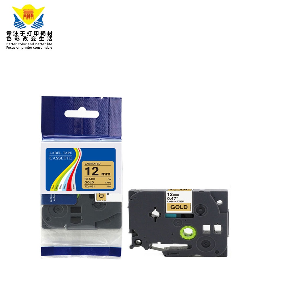 JIANYINGCHEN 2PCS compatible color tze label tape Brothers p-touch printers Tze231 Tze-231 12mm for label printer