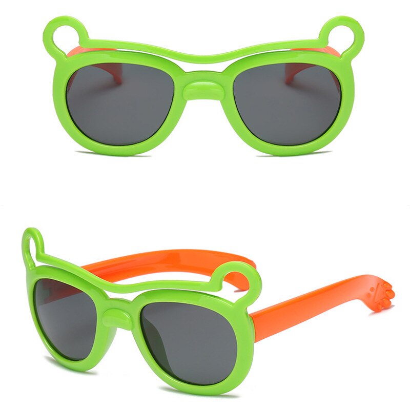 OLOEY Cute Bear Polarized Kids Sunglasses Boys Girls Baby Infant Soft Frame Sun Glasses Eyewear Children Shades UV400 Gafas