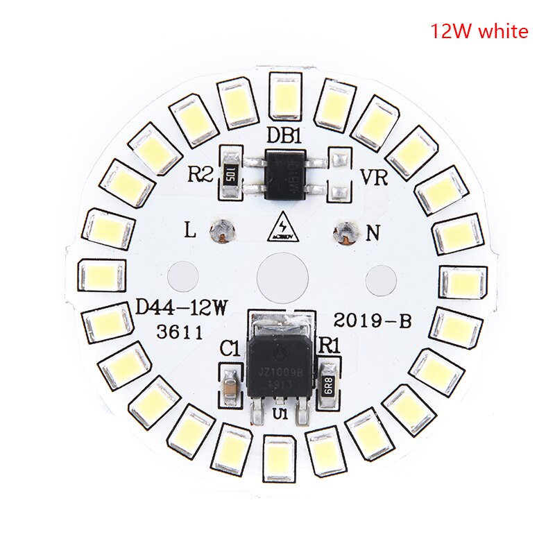 220V LED Bulb Patch Lamp SMD Plate Circular Module Light Source Plate For Bulb Light: 12w white