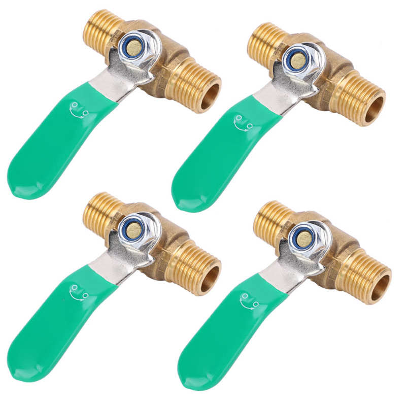 4Pcs 1/4in Kogelkraan Dikker Dubbele Buitendraad Messing Afvoer Afsluit Schakelaar Waterleiding Sanitair Systerm