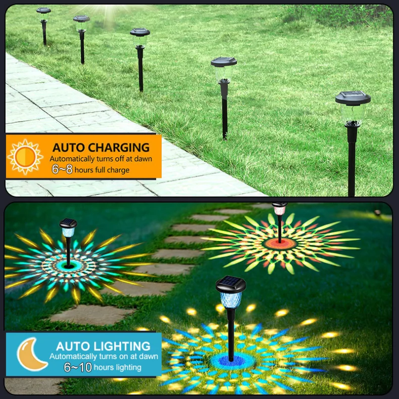 Solar Outdoor Lights Garden Lamps Powered Waterproof Landscape Path for Yard Backyard Lawn Patio Decorative LED Lighting