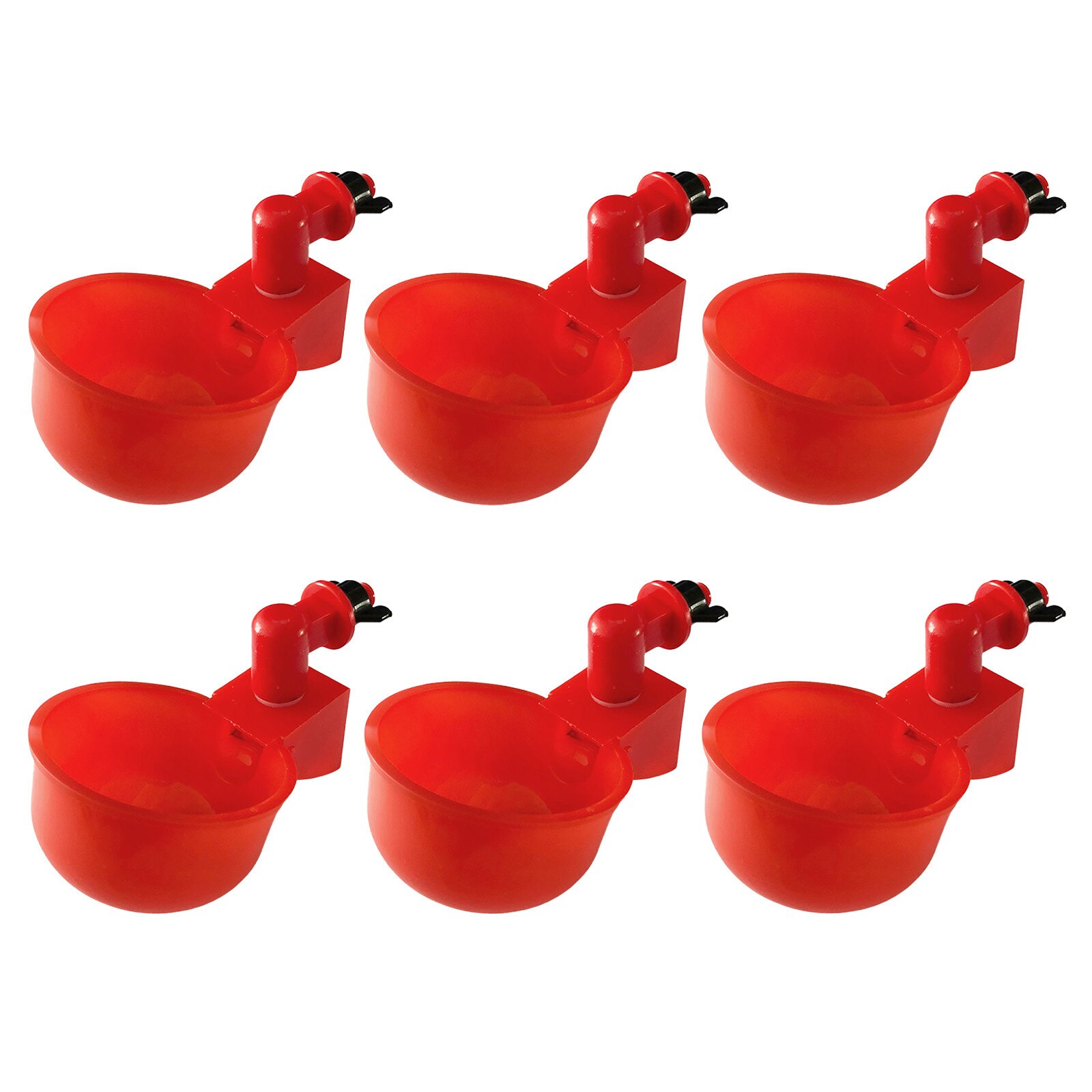 10pc Automatic Chicken Water Cup Waterer Bowl Kit Farm Coop Poultry Waterer Drinking Water Feeder Chicks Duck Goose Turkey Quail: 6pcs