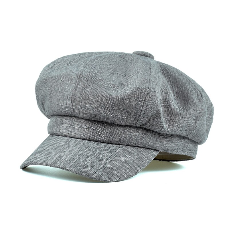 Gorro de algodón estilo británico para hombre, gorra de algodón Ascot, Beckham, color caqui, Estilo Vintage, boina octogonal, primavera y verano