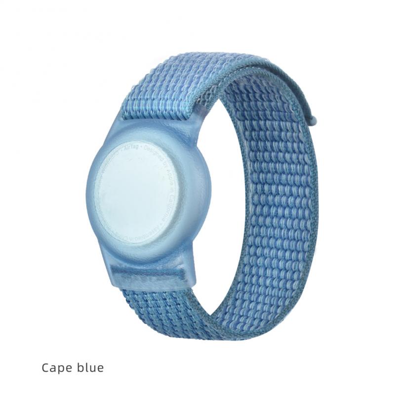 Dla Apple Airtag Nylon + TPU pasek dziecko dorosły GPS Finder kolorowe ochronne silikonowe etui do AirTag Case opaska na nadgarstek z trackerem: 04 / 220mm