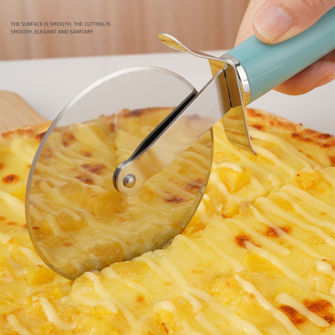 8.5cm Wheel Stainless Steel Roller Pizza Cutter Wheel Pizza Cutting Slicer Baking Cutter Convenience Kitchen Gadget Baking Tool