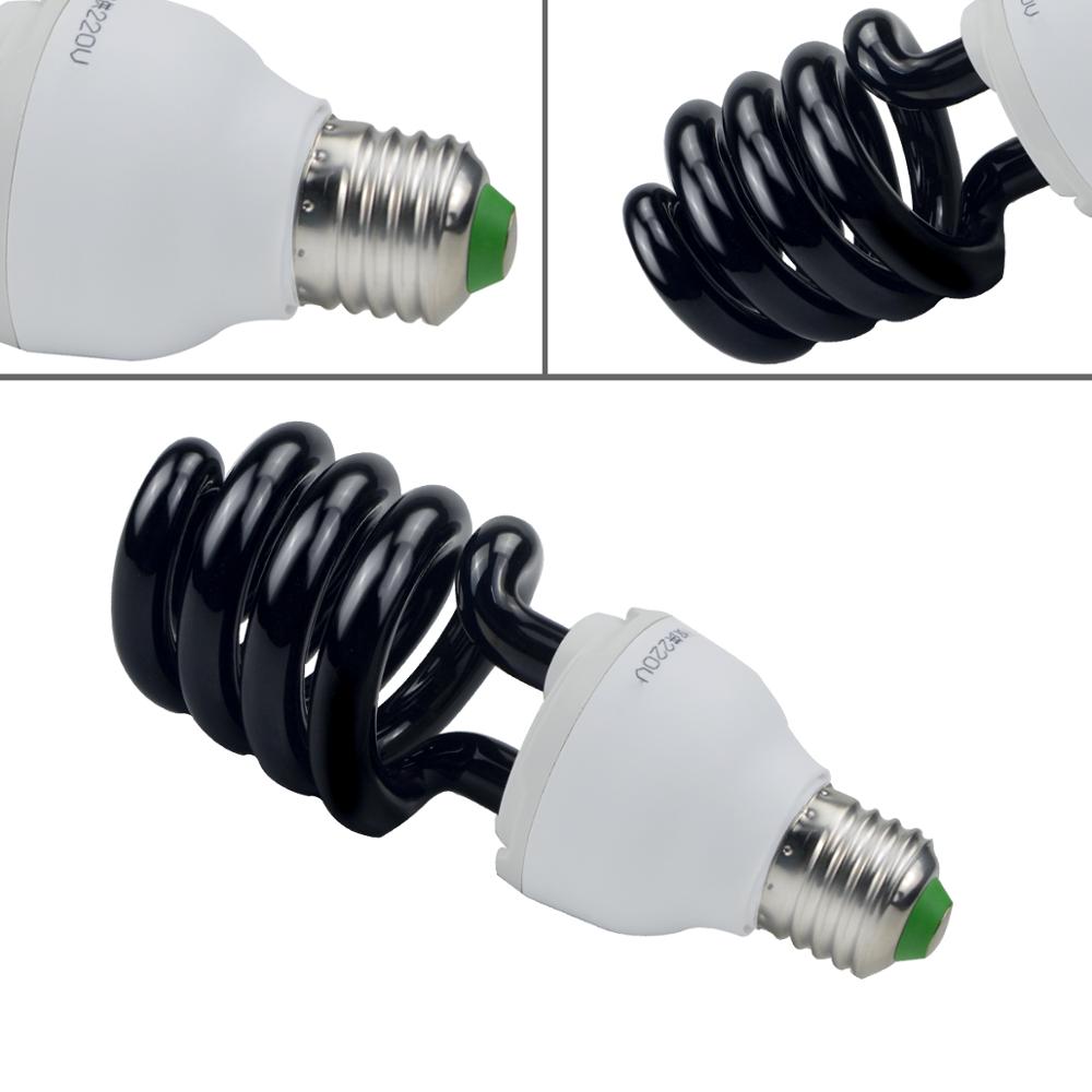 Uv -lamppu kotiin musta vaaleansininen blb -ultraviolettilamppu 15w -40w e27 220v fluoresoiva cfl uvc -violetti tunnistuslamppu luz ultravioleta