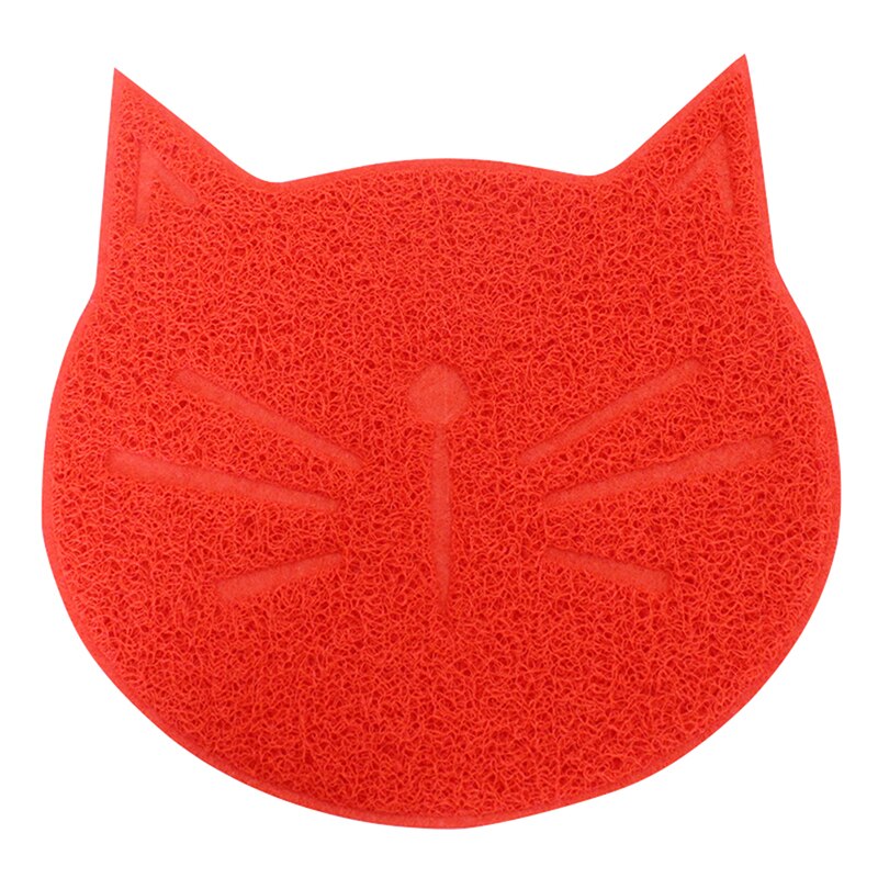 Pet Dog Puppy Cat Feeding Mat Pad Cute PVC Bed Dish Bowl Food Feed Placement Cat Toilet Mat Cat Claw Mat: red